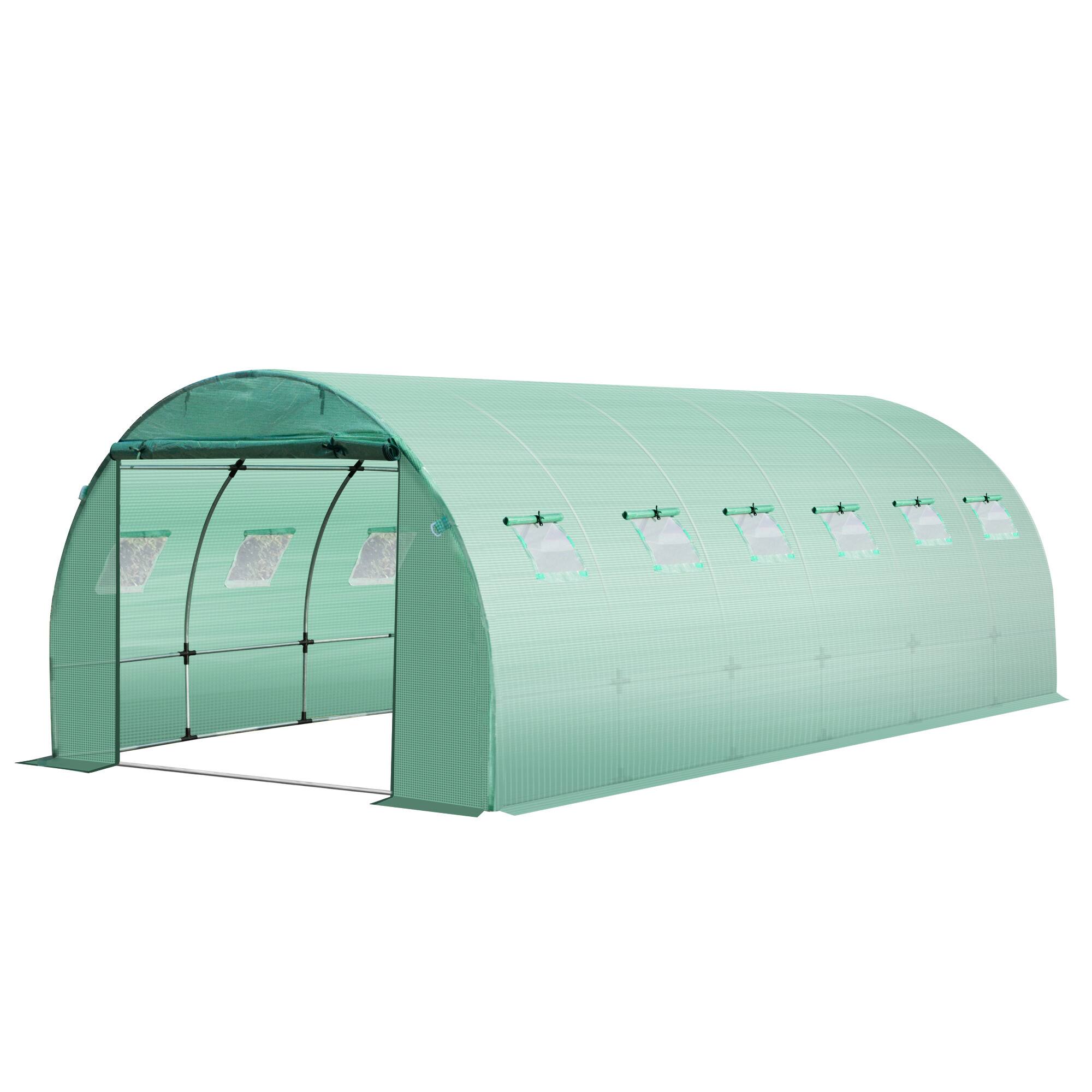Alt View 7. Outsunny - Greenhouse Cover Replacement, Heavy Duty Waterproof Tarp for Hoop House, Sheeting with 12 Windows.