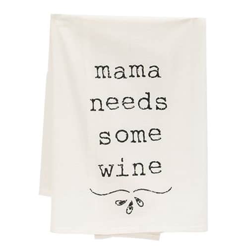 BreeBe - *Mama Needs Some Wine Dish Towel - White