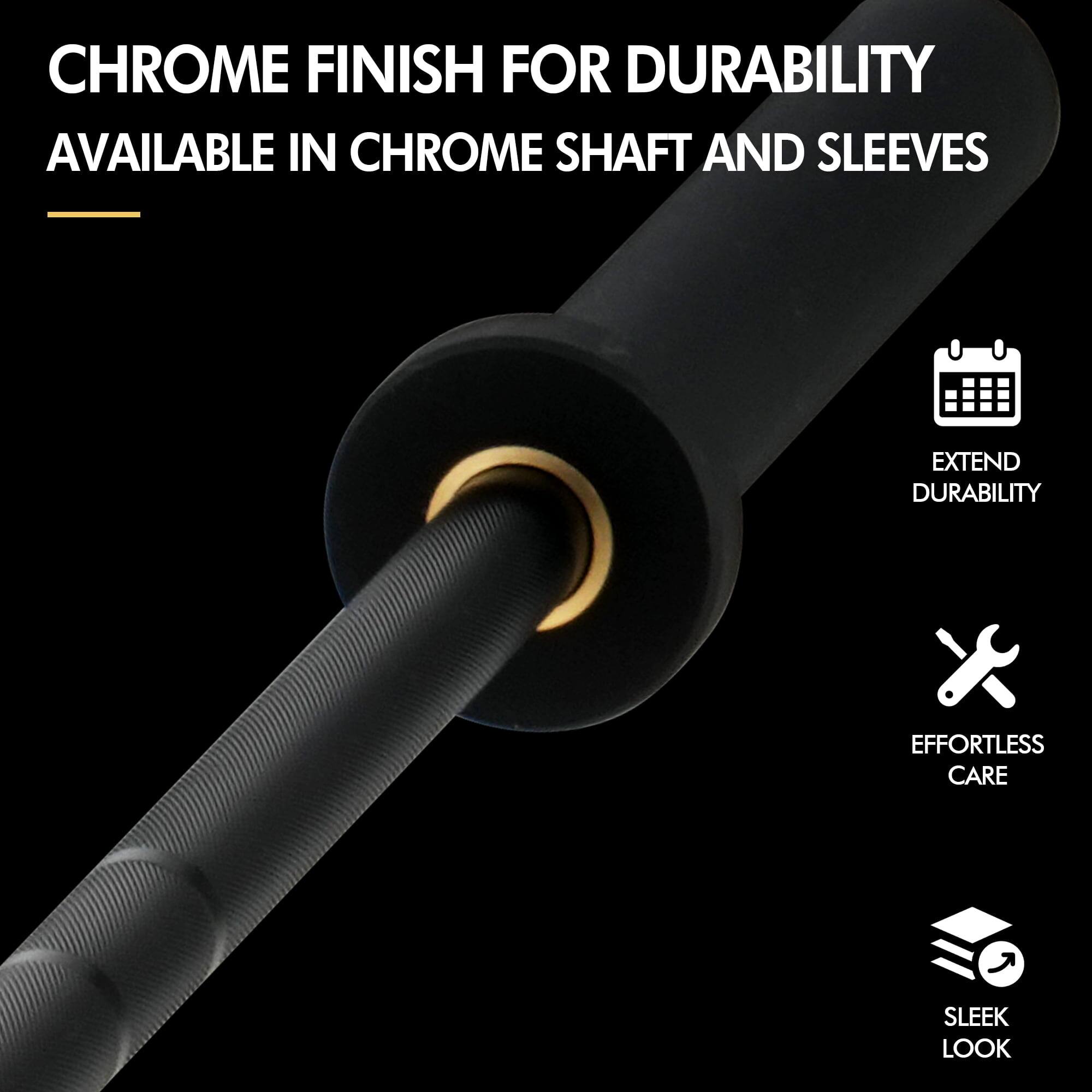CHROME FINISH FOR DURABILITY  
AVAILABLE IN CHROME SHAFT AND SLEEVES  

- EXTEND DURABILITY  
- EFFORTLESS CARE  
- SLEEK LOOK