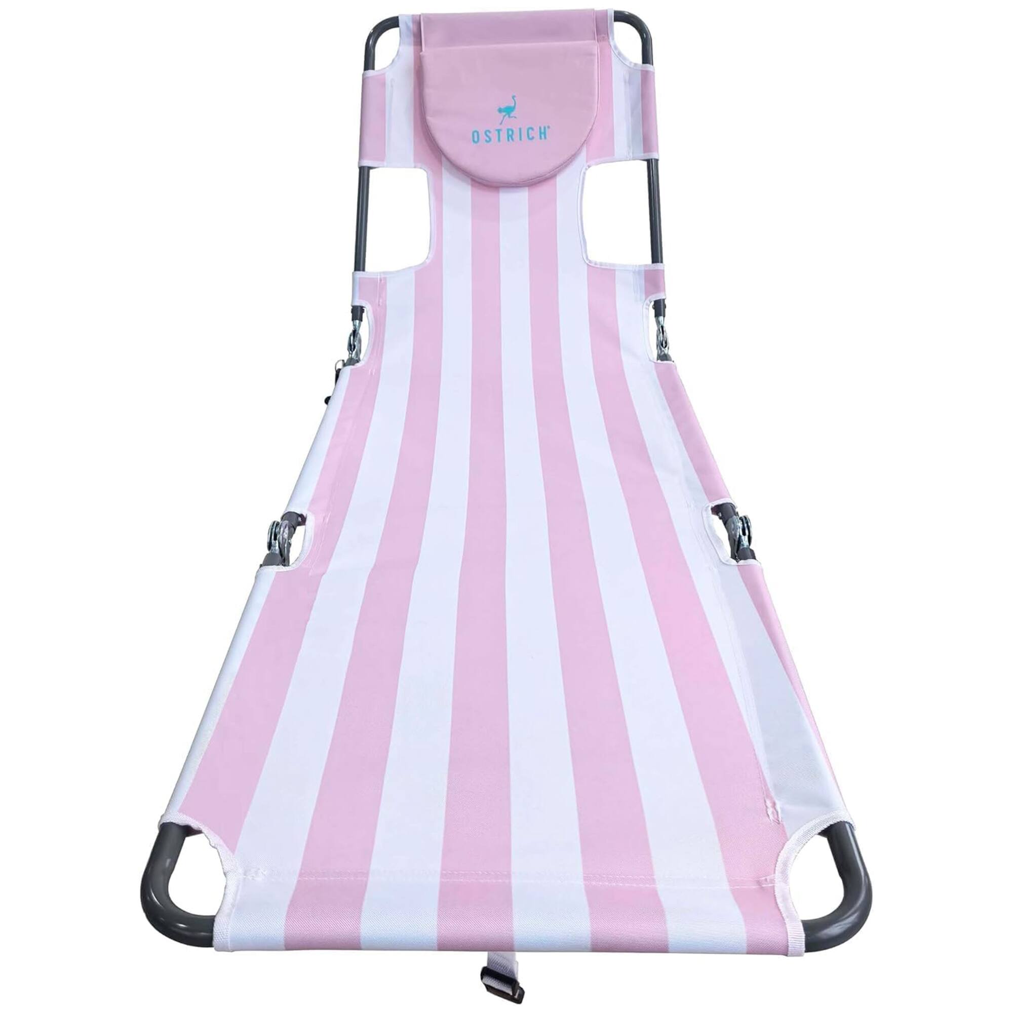 Alt View 8. Ostrich - Ostrich The Backpack Chaise Lounge, Facedown Beach Camping Chair w/ Storage Bag - Icy Pink and White Striped.