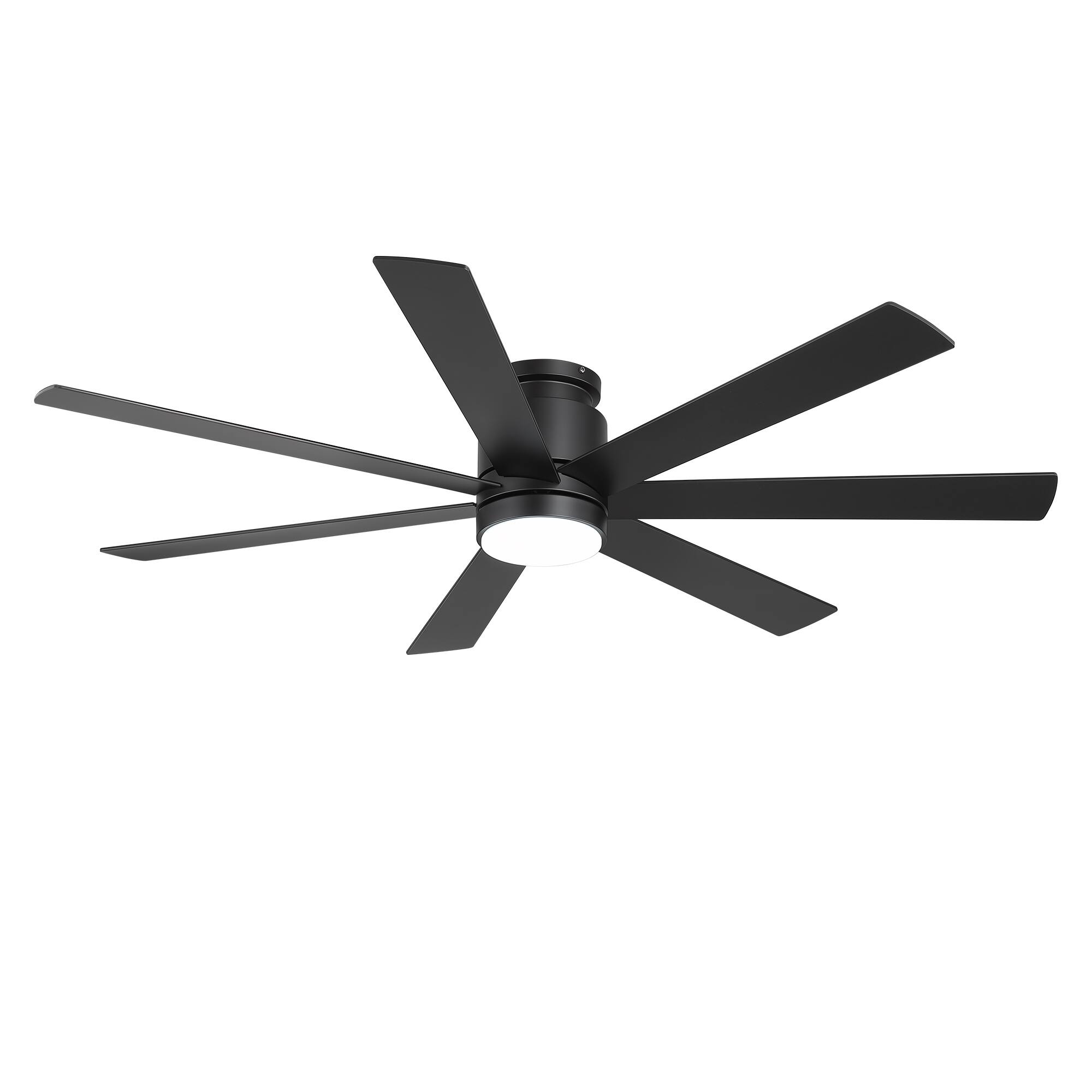 Alt View 10. Breezary - 60-Inch Low Profile Ceiling Fan with LED Light, 7 Plywood Blades, DC Motor, 6-Speed Remote, Tri-Color Dimmable with Memo - Black Walnut.