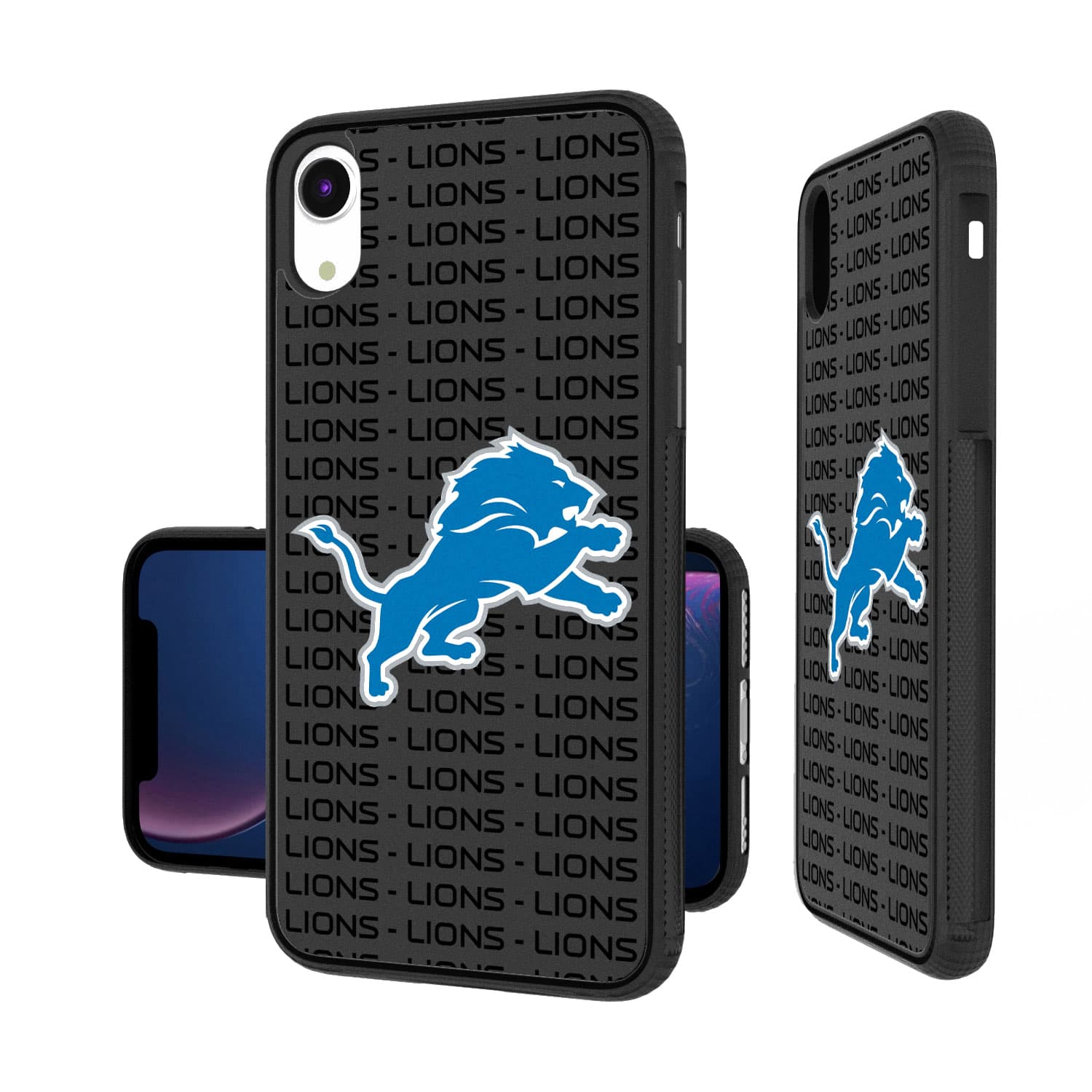 Keyscaper - NFL - Detroit Lions iPhone Text Backdrop Design Bump Case - 15 Plus - Multicolor