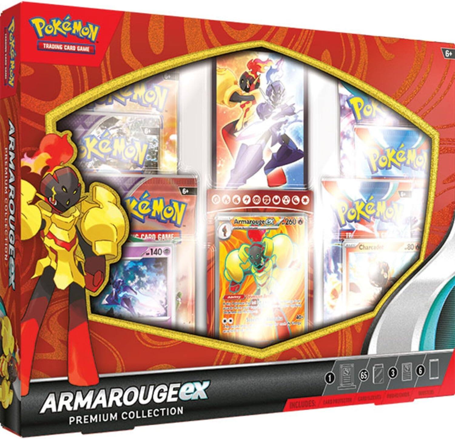pokemon lucario vstar premium collection box - 6 booster packs 1 acrylic VSTAR marker and a code card for Pokemon Trading Card Game Live Pokémon TCG: Lucario VSTAR Premium