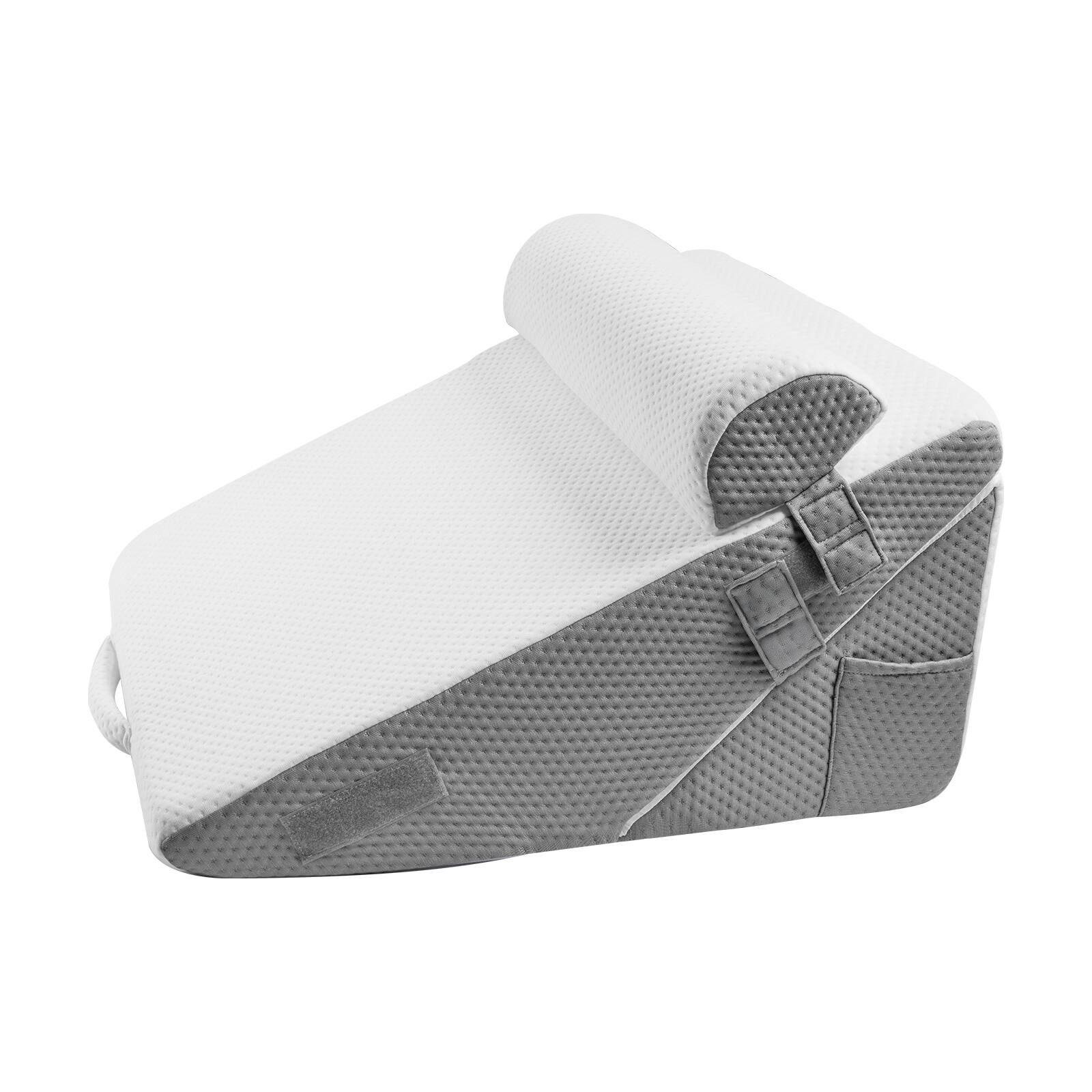 Alt View 5. VEVOR - Bed Wedge Pillow for Sleeping, 3 Pcs Adjustable Orthopedic Bed Wedge Set, with Jacquard Washable Cover & Foam Support - White+Gray.