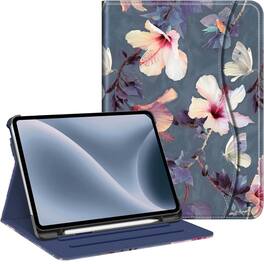 Kitcheniva - Multiple Angle Stand Case For iPad Pro 11 Inch M4 Smart Viewing Cover - Blooming Hibiscus