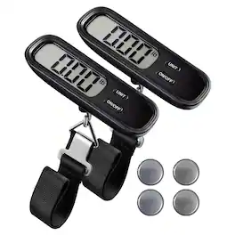 LUGGEX - Luggage Weight Scale 2-Pack, Digital Suitcase Scale with Large LCD Display, Battery Included - SC01 - Black