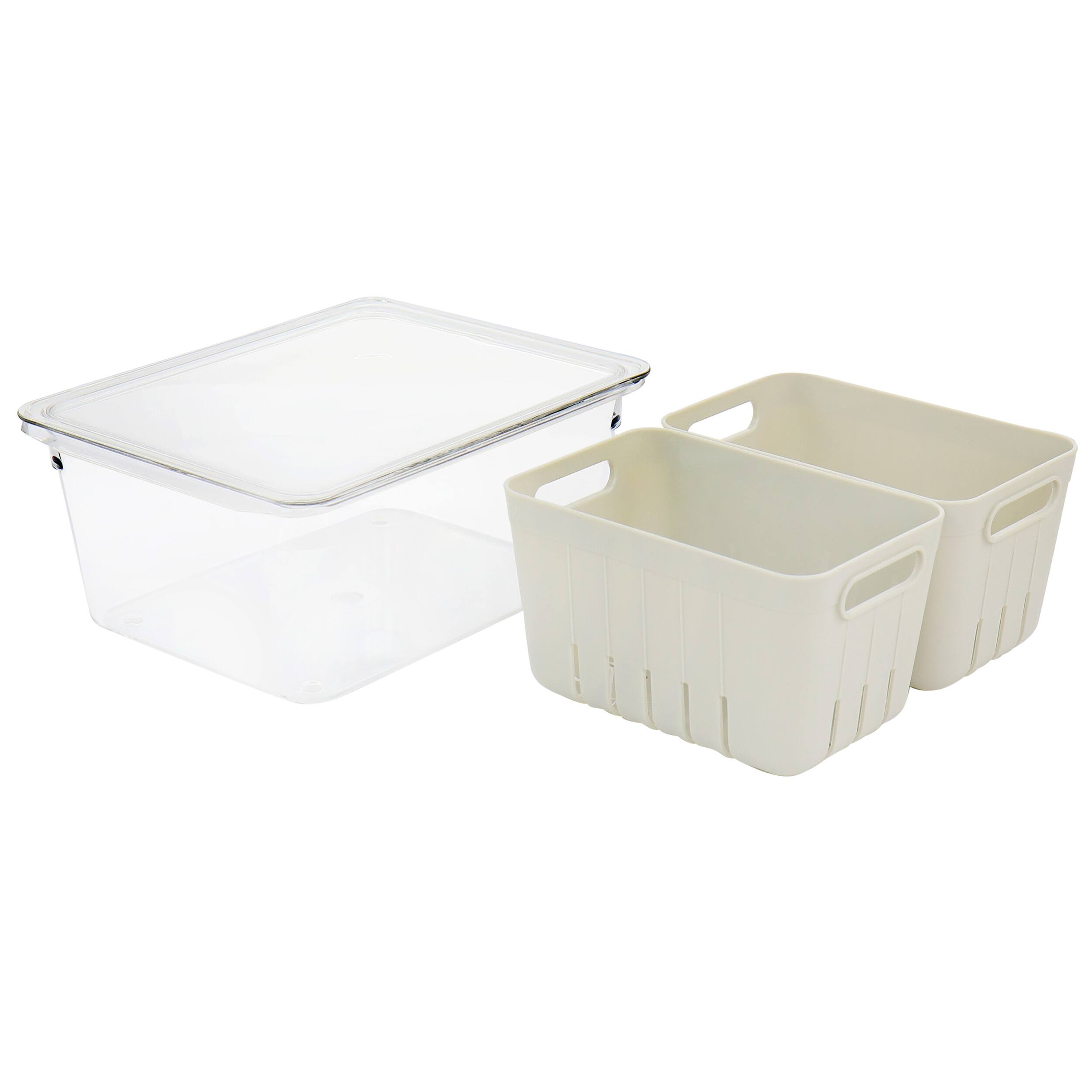 Back. Martha Stewart - Martha Stewart 4 Piece Mini Basket Fresh Keeper Container Set - Clear.