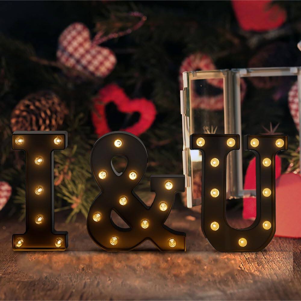 Alt View 4. Paradigms Interiors - Light Up Numbers 8 Letters Marquee For Wall Decor Number 80th Birthday Decorations Women Party Supplies Ret... - Letter F.