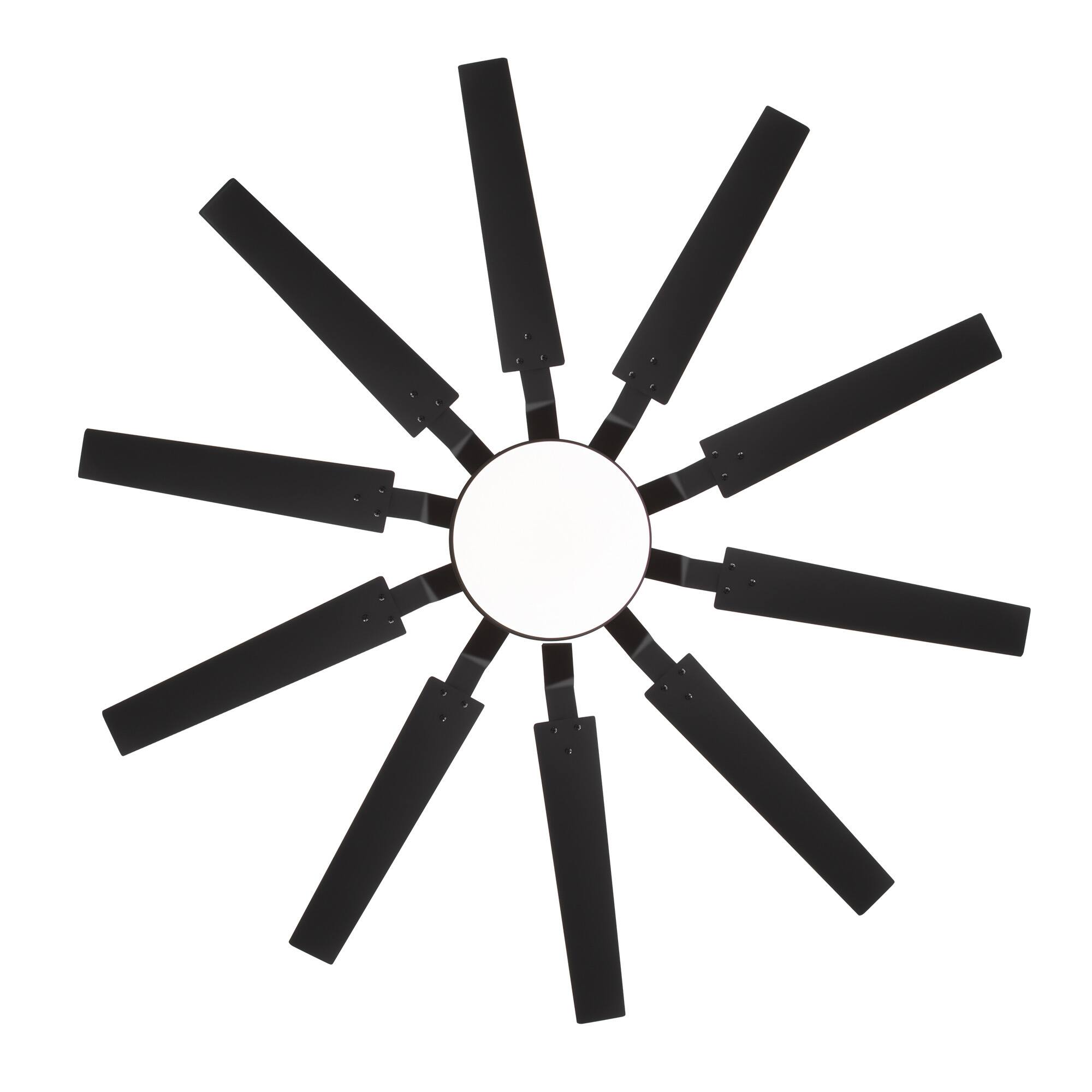 Alt View 9. Breezary - 60-In Indoor Ceiling Fan with 10 Plywood Blades, DC Motor, 3-Color LED Light, Remote & 5"/10" Downrods, Timer - Matte Black.