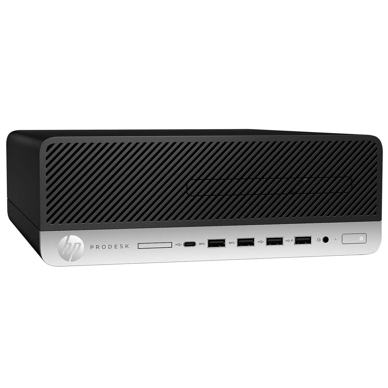 Left. HP - HP ProDesk 600 G5 SFF Desktop PC, Intel Core i5-9500 up to 4.4Ghz, 32GB DDR4 RAM, 1TB SSD, Built-in WiFi&BT, Win11Pro - Black.