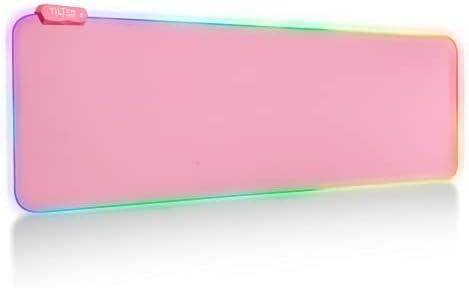Alt View 3. Tilted Nation - Tilted Nation Pink Mouse Pad | RGB Gaming Mouse Pad Pink (Create Your Dream Setup) Large LED Mousepad Mats for Desk - Pink.