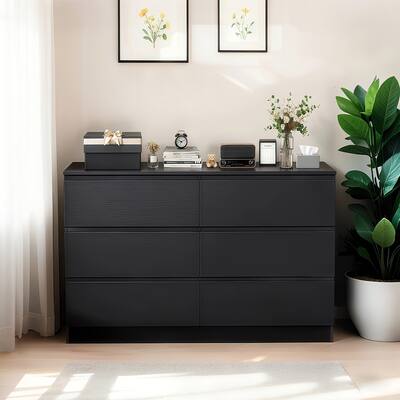 Forest'nSky 6 Drawer Dresser with Spacious Countertop and Concealed Handles for Bedroom Black DC-04 - Best Buy Forest'nSky 6 Drawer Dresser with Spacious Countertop and Concealed Handles for Bedroom Black DC-04 - Best Buy