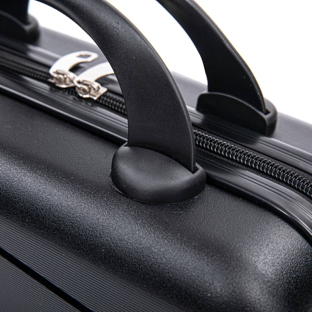 Alt View 8. Ropilly - Ropilly 4 Piece Luggage Set Hard Shell Suitcase Set with Cosmetic Case Black - Black.
