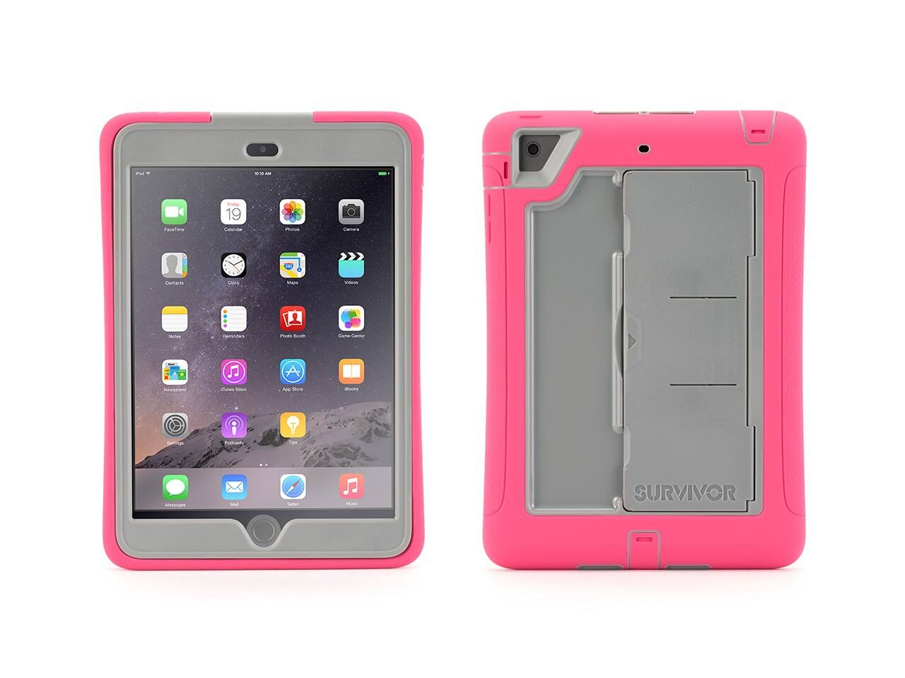 Alt View 11. Griffin - Survivor Slim Case for Apple® iPad® mini, iPad mini 2 and iPad mini 3 - Pink/Mineral Gray.