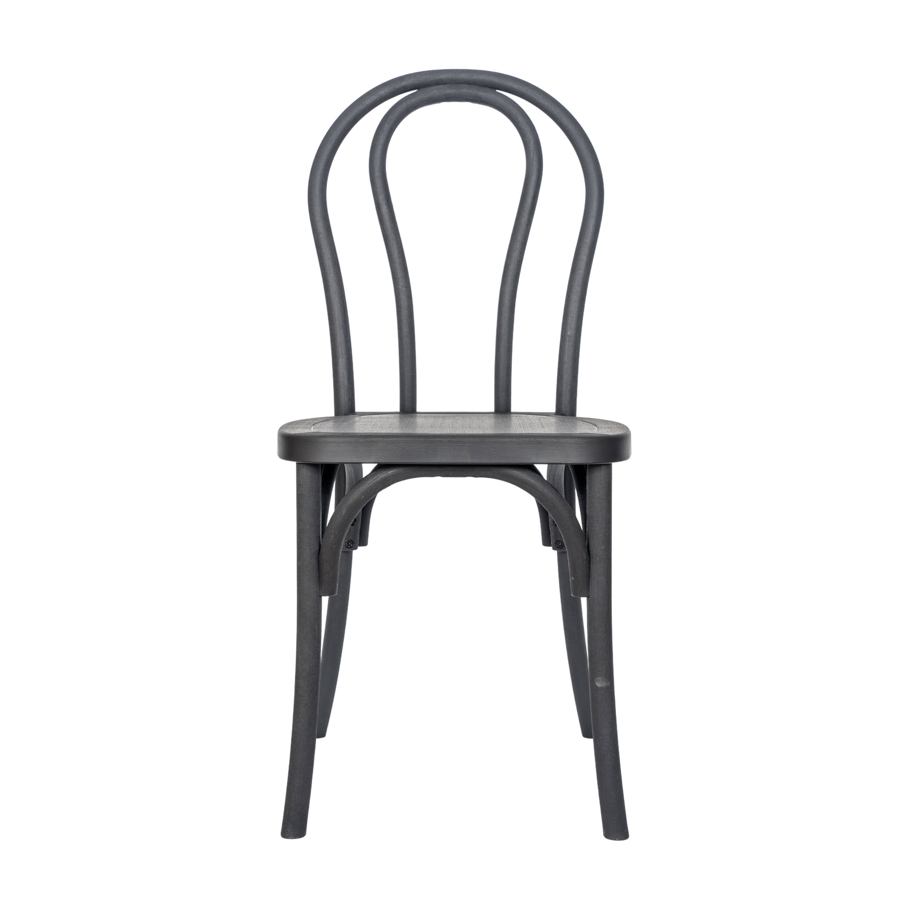 Alt View 9. Emma + Oliver - Hensler Set of 2 Weather-Resistant Wood Look Stackable Resin Thonet Chairs for Indoor/Outdoor Use - Black.