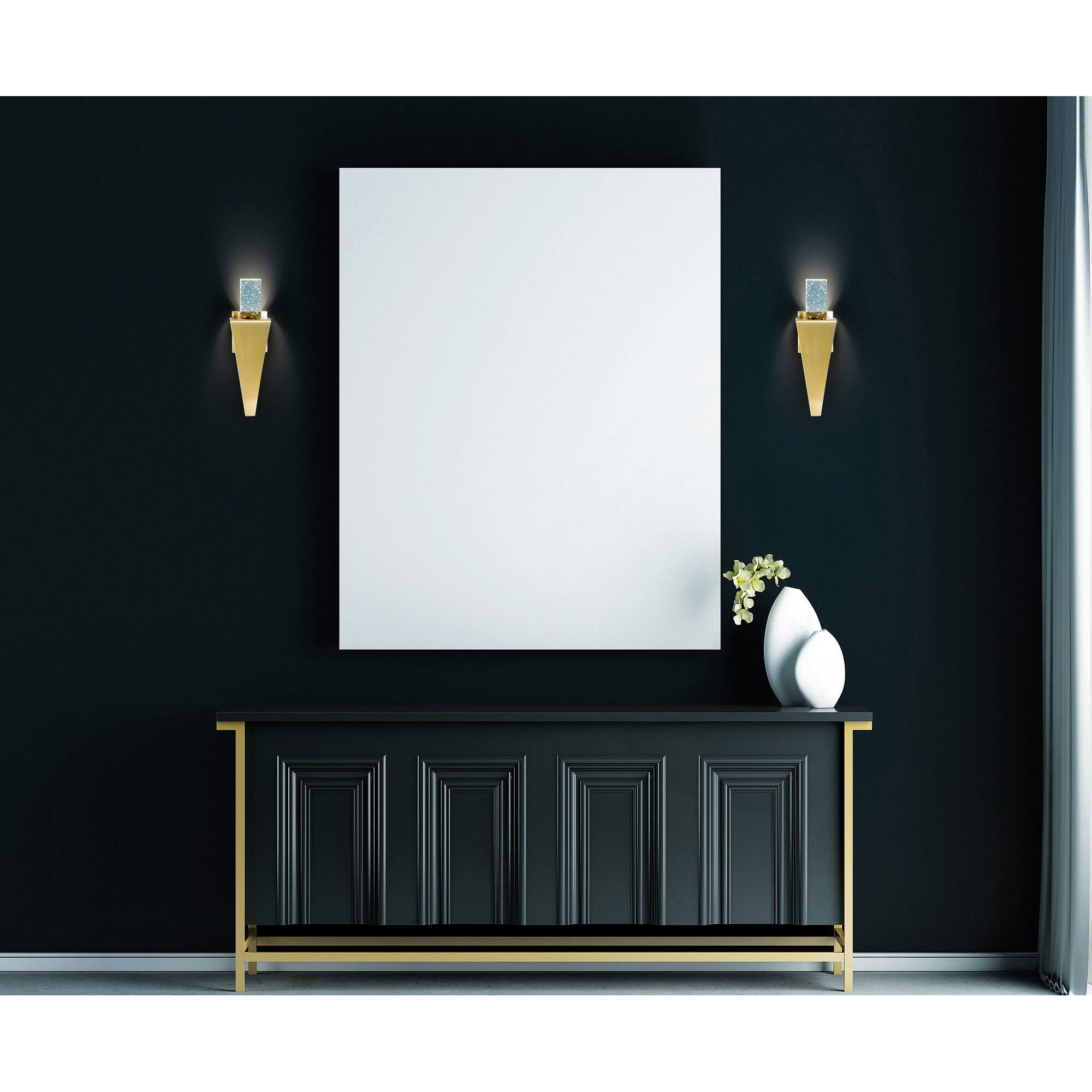 Alt View 2. CWI Lighting - Catania LED Integrated Satin Gold Wall Light - Satin Gold.