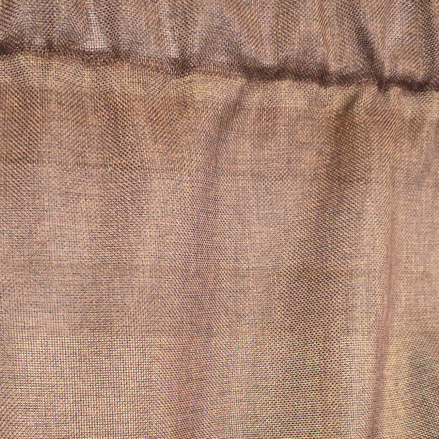 Alt View 1. RLF Home - RLF Home Linen Sheer Stationary Balloon Window Valance 100% Cotton Rod Pocket 50" x 17" Brown - Brown.
