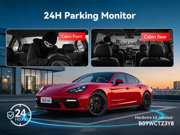 24H Parking Monitor

Cabin Front
Cabin Rear

24 Hours

7RTF178

Hardwire kit needed - B09WCTZ3Y8