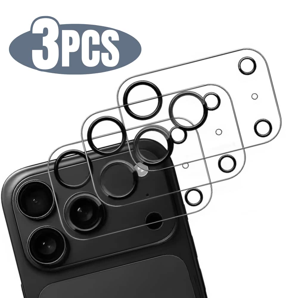 3 Pack Qixxronics for iPhone 17 Pro Camera Lens Protector Tempered Glass Compatible with iPhone 17 Pro [3-Pack] - Clear