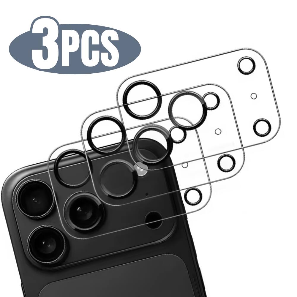 Front. Qixxronics - 3 Pack Qixxronics Camera Lens Protector Compatible with iPhone 17 Pro Camera Lens Tempered Glass Protector - Clear.