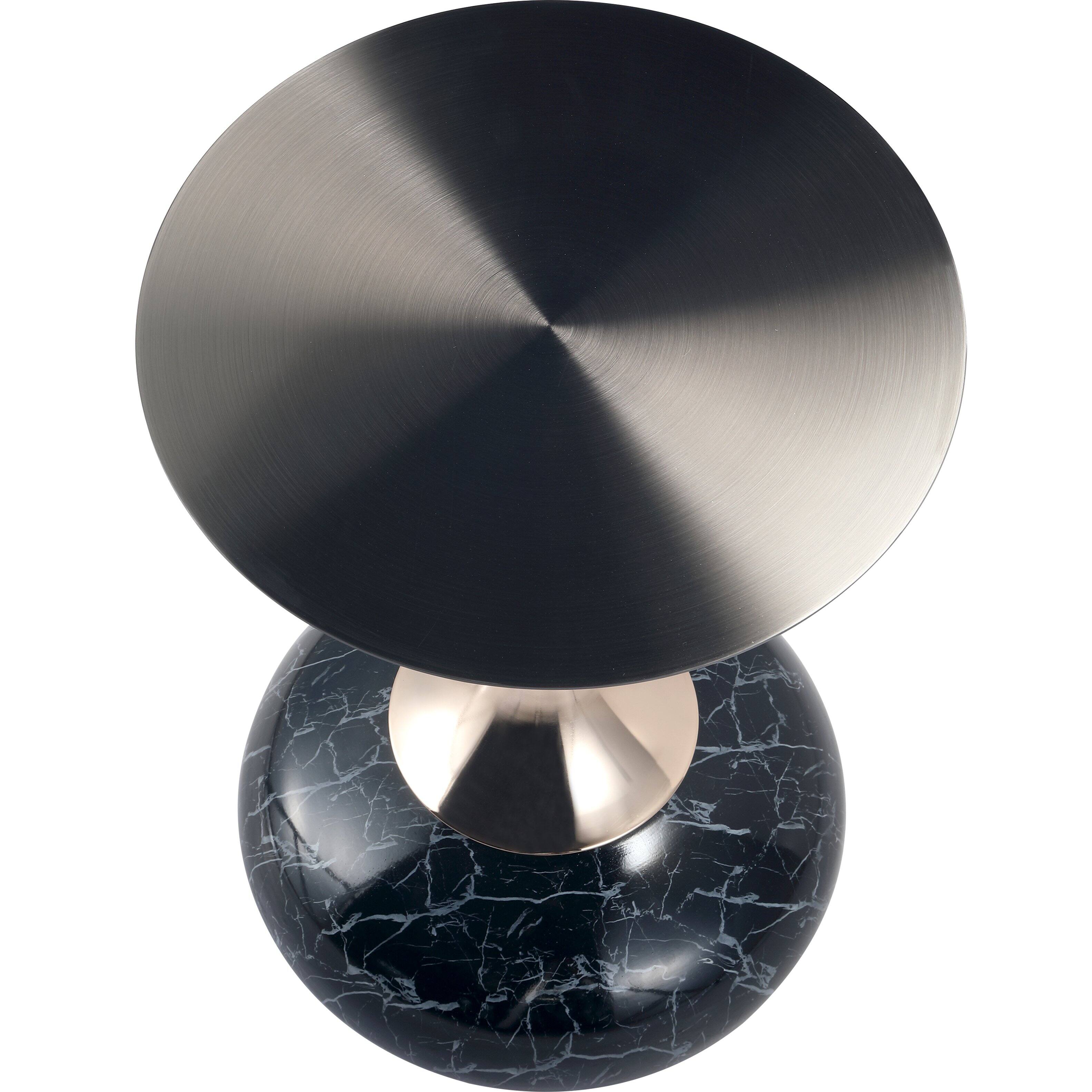 Alt View 4. LeisureMod - Savoy Black Circular Top End Table with Powder Coated Finish for Living Room/Offices - Stone Black.