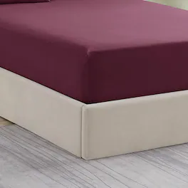 Sweet Home Collection - Solid Flannel Fitted Sheet, Bottom Sheets with Built in Sheet Straps, King - Burgundy