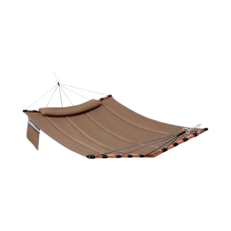 Front. Slumberland Eco - Large Hammock With Spreader Bar - Brown - Brown.