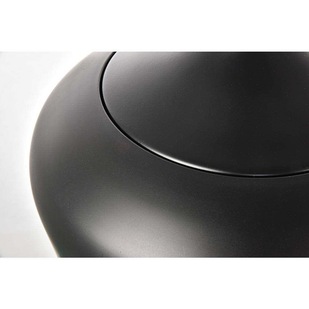 Back. Living District - Nora 1 Light Black plug-in pendant - Black.