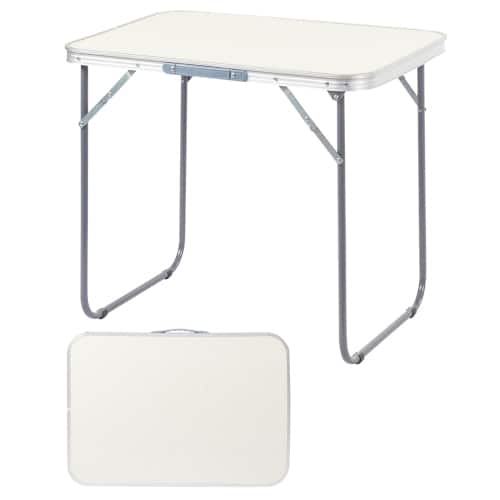Winado - 2.3FT Portable Folding Camping Table Aluminum with Carrying Handle Lightweight for Indoor Outdoor Party Picnic Camping - White