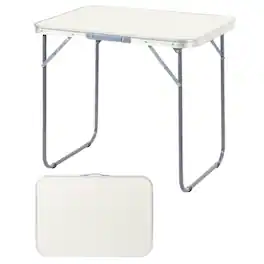 Winado - 2.3FT Portable Folding Camping Table Aluminum with Carrying Handle Lightweight for Indoor Outdoor Party Picnic Camping - White