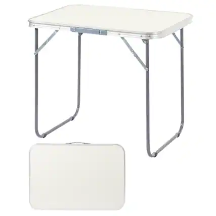 Front. Winado - 2.3FT Portable Folding Camping Table Aluminum with Carrying Handle Lightweight for Indoor Outdoor Party Picnic Camping - White.