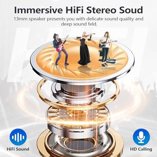 Immersive HiFi Stereo Sound  
13mm speaker presents you with delicate sound quality and deep sound field.  
HiFi Sound  
HD Calling