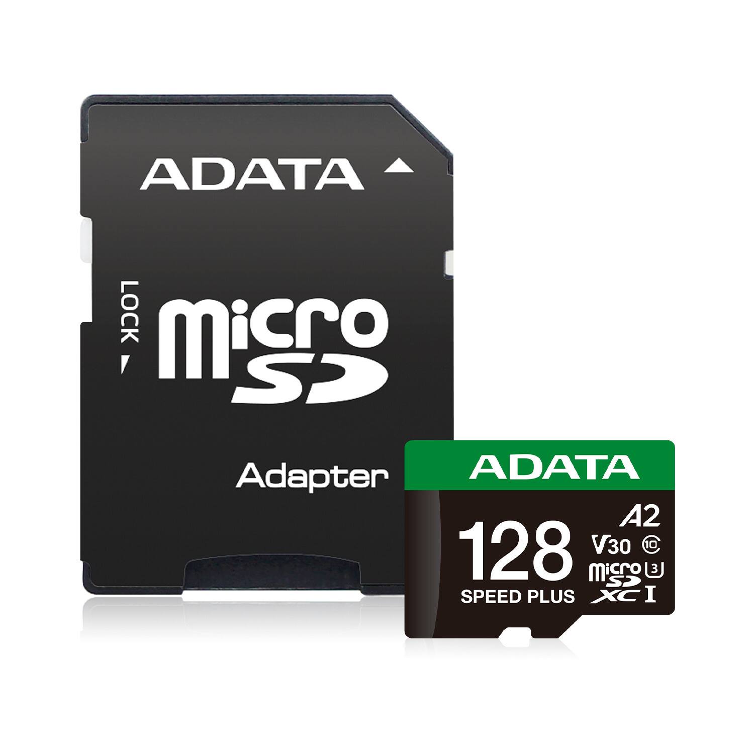 ADATA Micro SD Adapter  
ADATA A2 V30 128GB Micro SDXC I  
SPEED PLUS