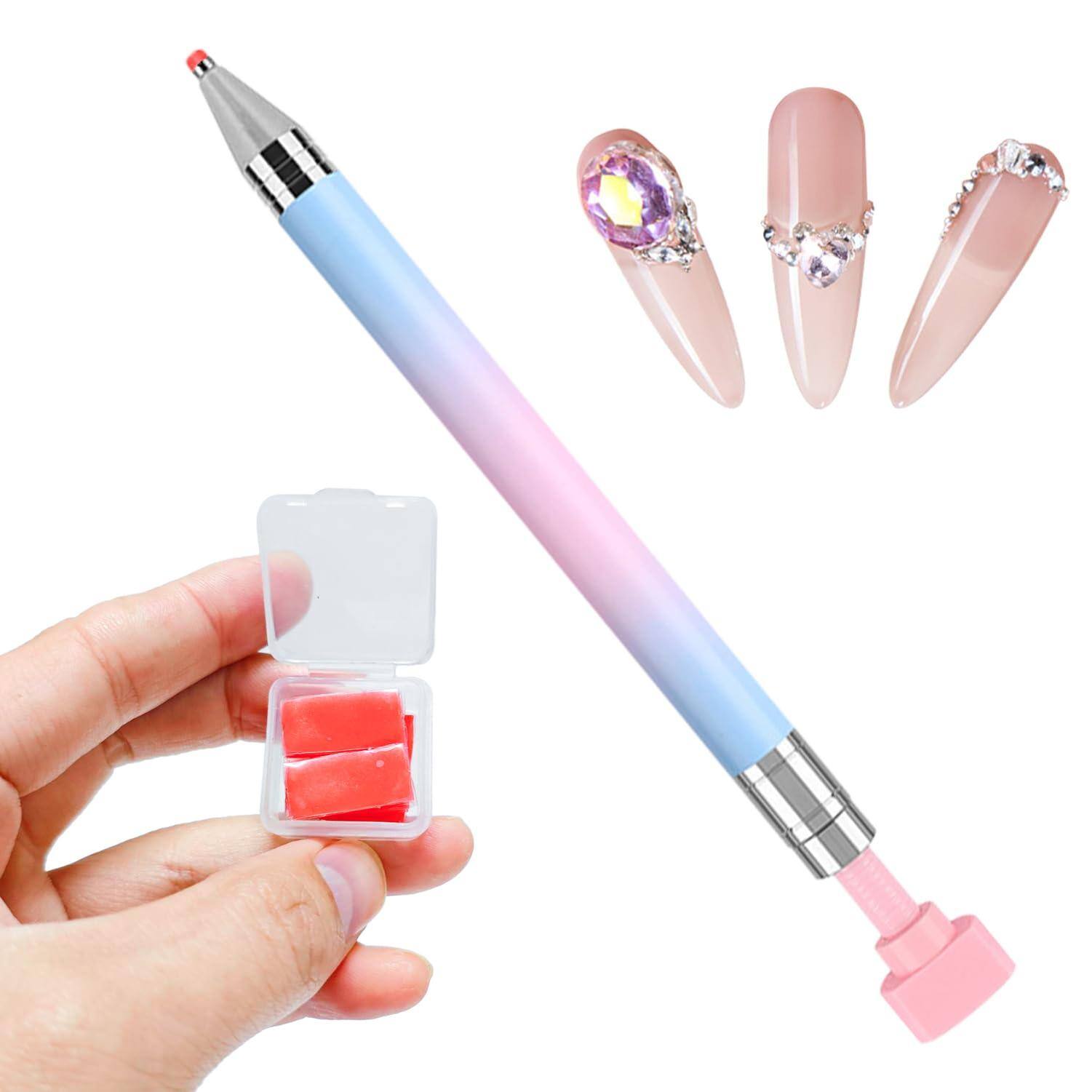 Paradigms Interiors - 1 Art Rhinestone Picker Pens With Box Spare Silicone Clay Tool Gradient Rotating Push Painting Dotting Pen Refillable...
