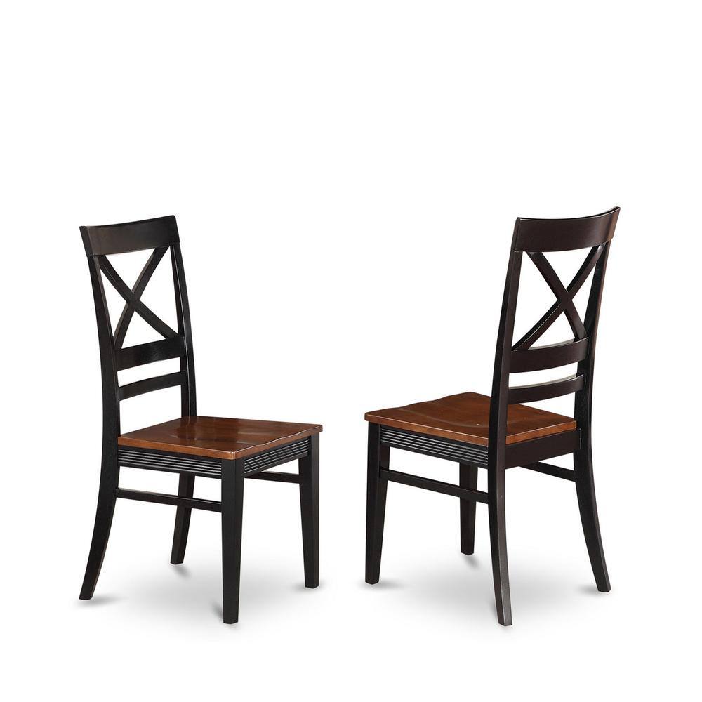 Angle. East West Furniture - Quincy Dining Dining room Chair With X-Back in Black & Cherry Finish - Black & Cherry.