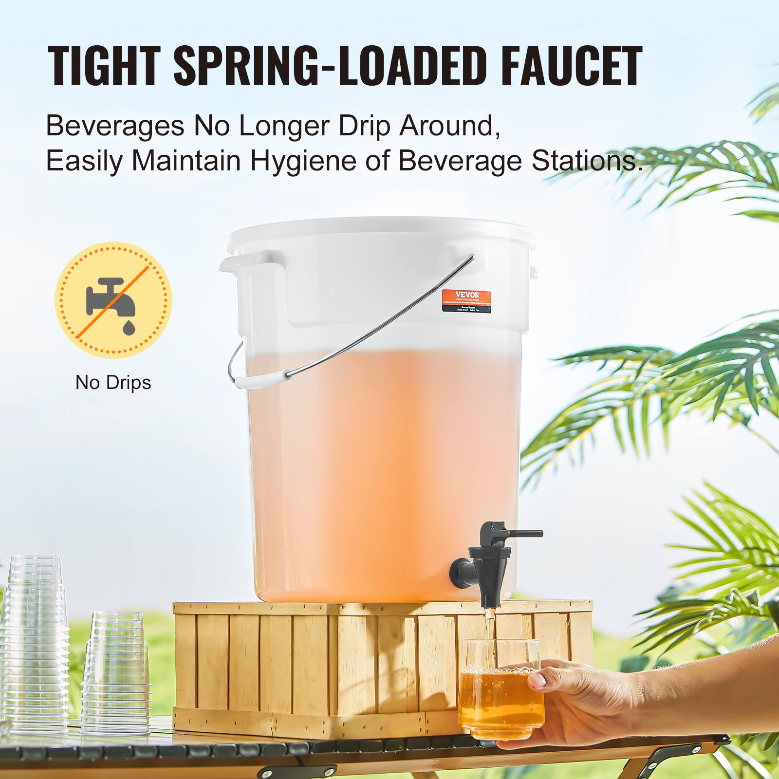 TIGHT SPRING-LOADED FAUCET

Beverages No Longer Drip Around, Easily Maintain Hygiene of Beverage Stations.

No Drips