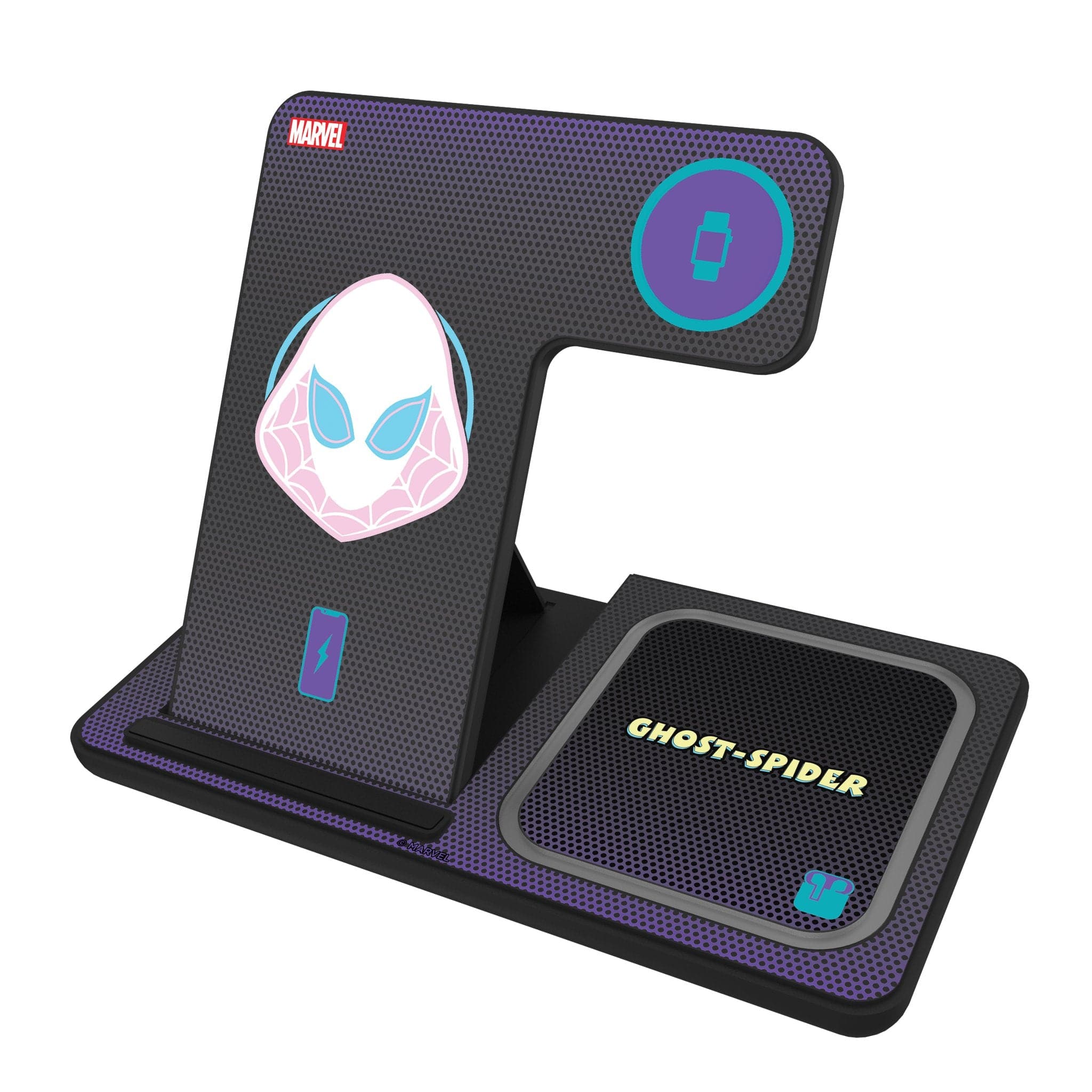 Keyscaper - Marvel Grid 3 in 1 Charging Station - Spider-Gwen
