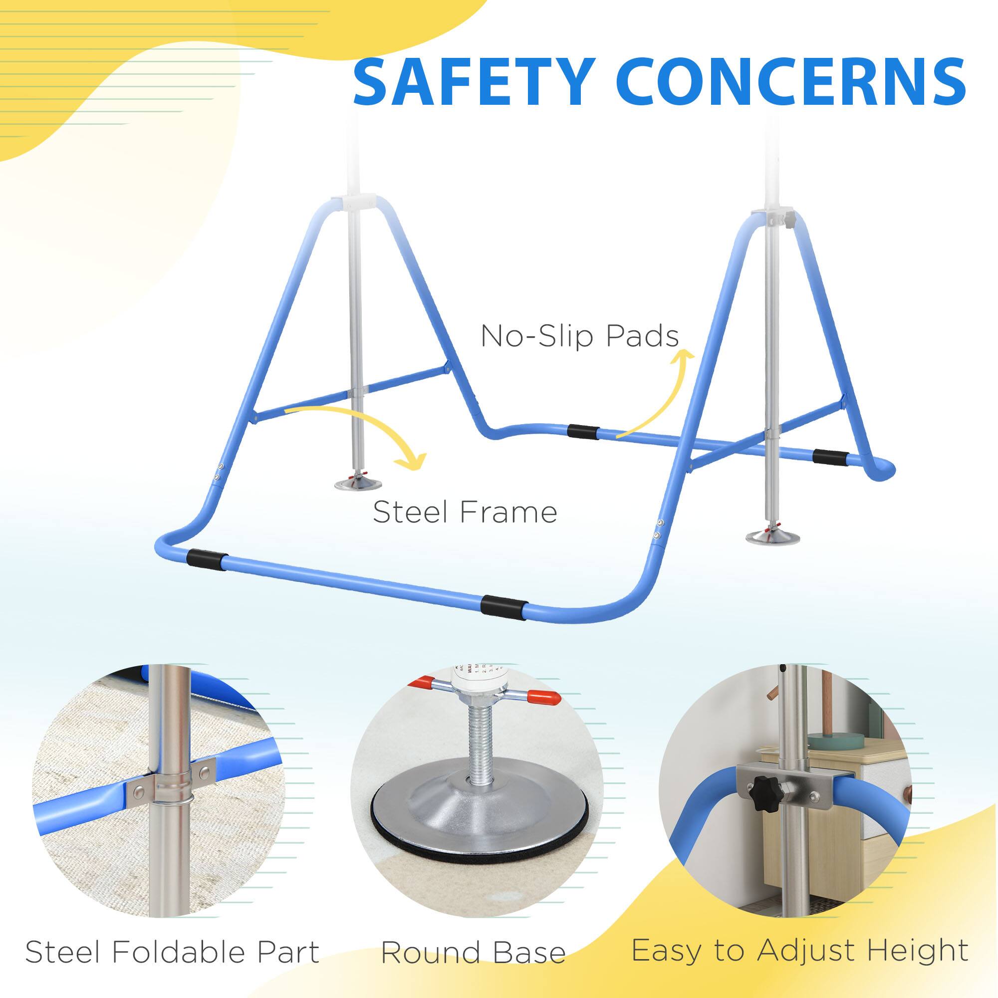 SAFETY CONCERNS

- No-Slip Pads
- Steel Frame
- Steel Foldable Part
- Round Base
- Easy to Adjust Height