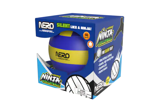 etAL NERO SILENT LIKE A 2 S NINJA! www.NEROSPORT.us V NIiNTA SILENT VOLLEYBALL INDOOR SILENT PLAY FOR NERO E - NEROSPORT, hitting & spicing foam uS Silent high-density Durable grip Excellent bounce Perfect SE NINTA VOLLEYBALL Asor SoUrE CHOKING 4 WARNING: NERO .w.ABSPO Nol bor HAZARD children uit Small - 1 ML. paris.