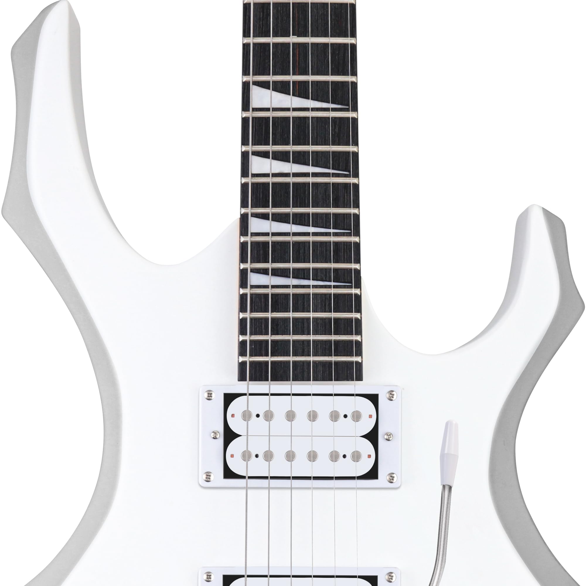 Alt View 3. Pyle - Pyle Heavy Metal EG Fire Electric Guitar Axe with Amp Kit, Full Size, White - PMGTRKT101WT - White.