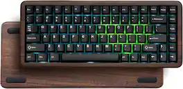 Womier - WD75 V2 Wood 75% Mechanical Keyboard Wireless Gaming Keyboard with QMK/VIA - Black