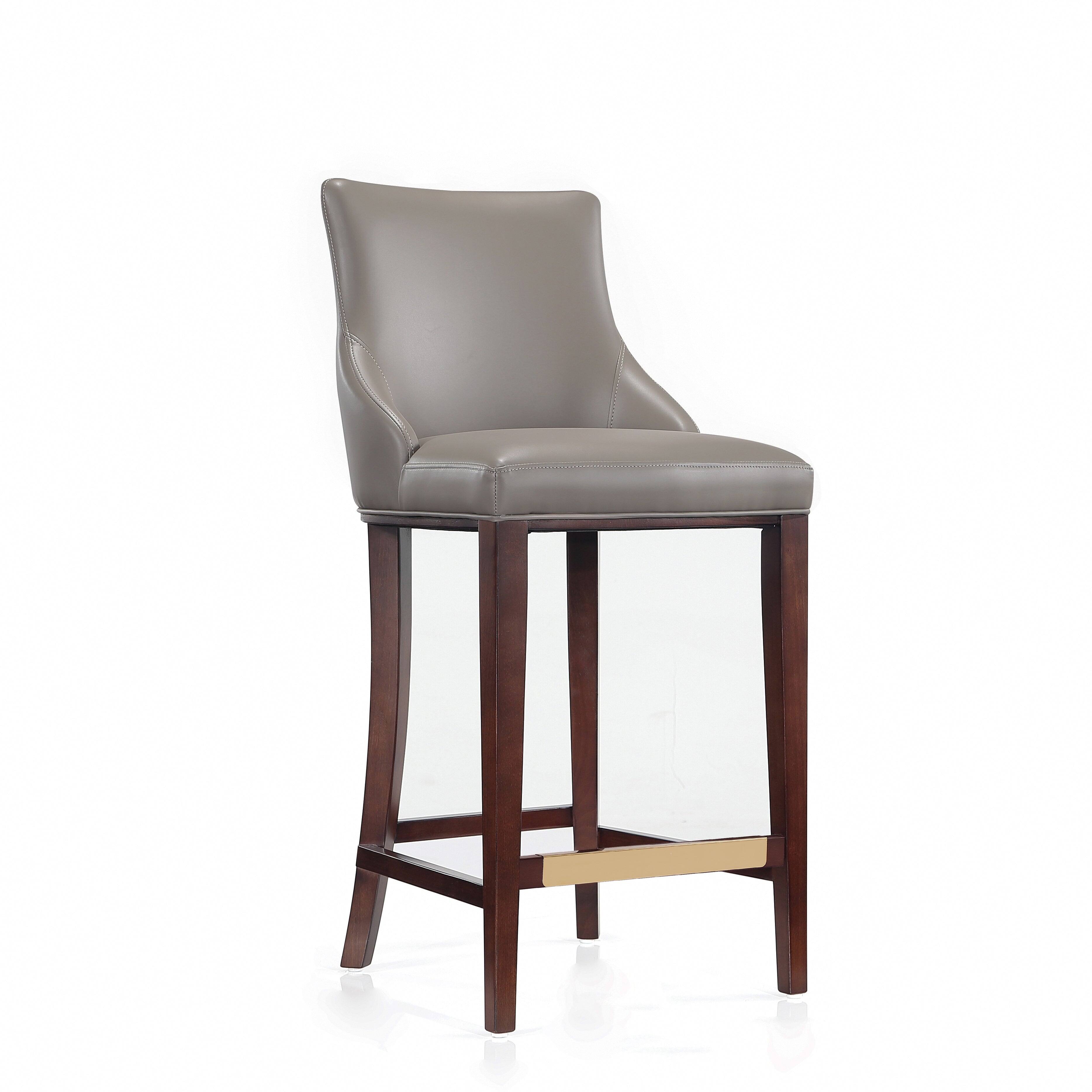 Alt View 1. Manhattan Comfort - Shubert Modern Wood Upholstered Barstool - Dark Taupe.