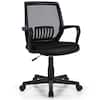 Front. Costway - Mid-Back Mesh Office Chair with Adjustable Height and Lumbar Support - Black.
