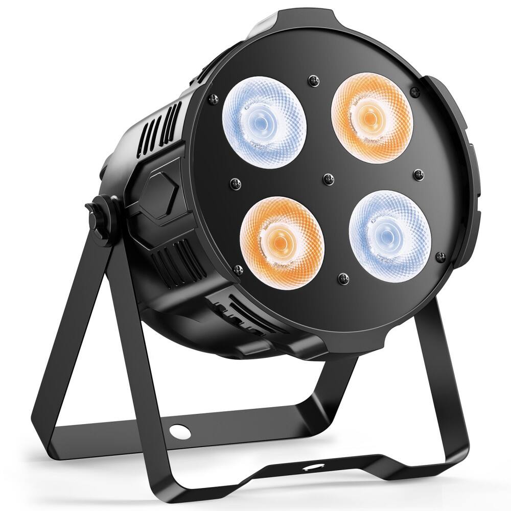 Front. UKing - COB LED 200W Par Light DMX Stage DJ Audience Blinder Light Warm+Cool White US.