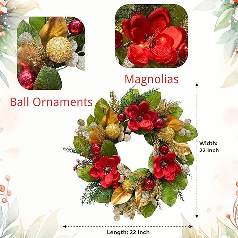 Magnolias  
Ball Ornaments  

Width: 22 Inch  
Length: 22 Inch