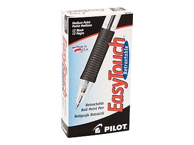 Pilot - EasyTouch Retractable Ballpoint Pens, Medium Point, Black Ink, Dozen (32220)