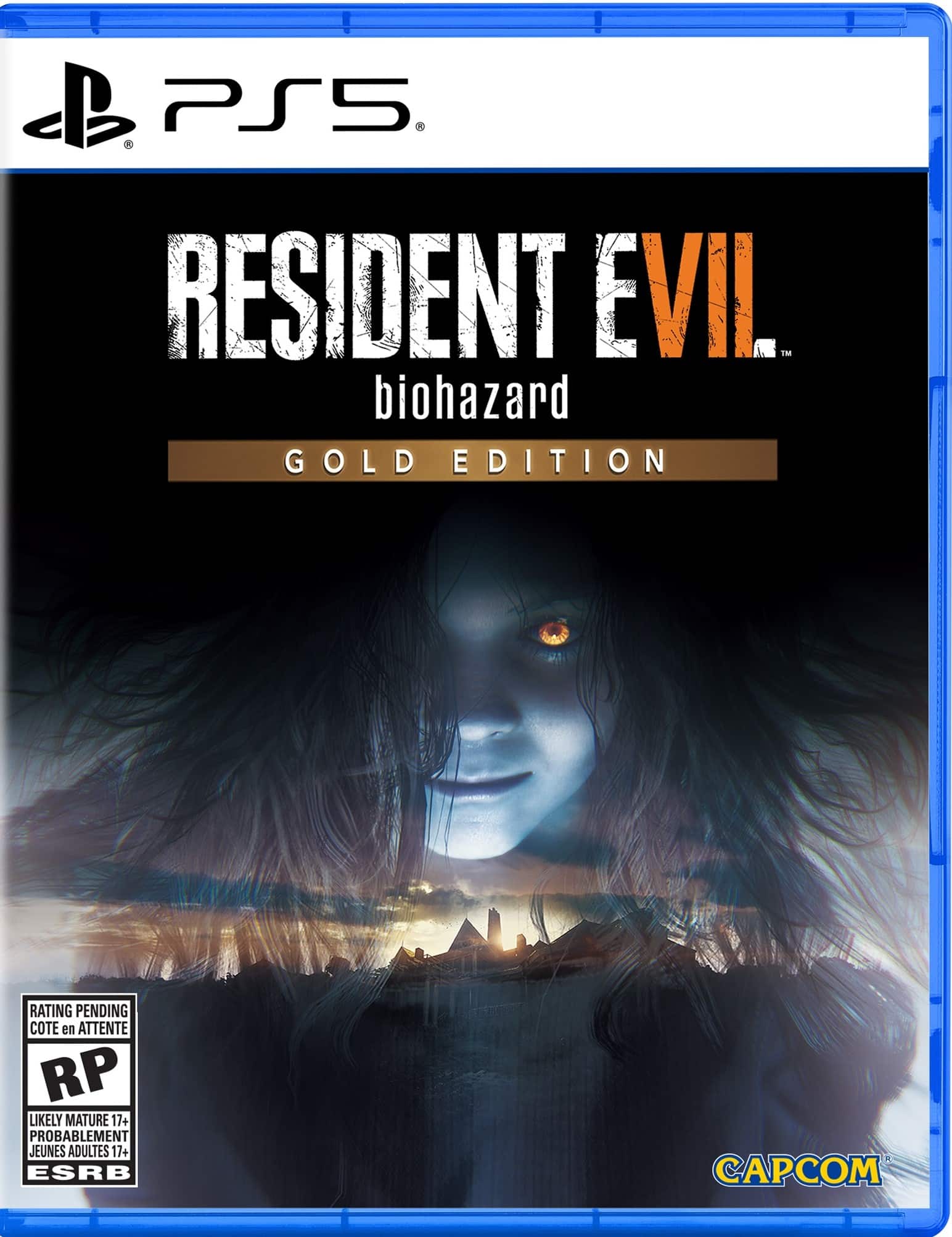 PS5 . RESIDENT EVIL biohazard GOLD EDITION RATING PENDING COTE en ATTENTE RP LIKELY MATURE 17+ PROBABLEMENT JEUNES ADULTES 17+ ESRB CAPCOM