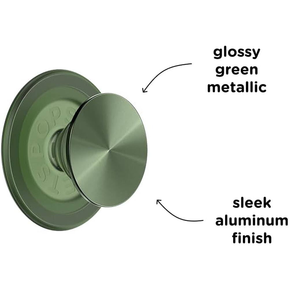 Left. PARKER SLATER - MagSafe Magnetic Phone Grip Stand with Kickstand for iPhone & Tablets (Olive) - Radial Olive.