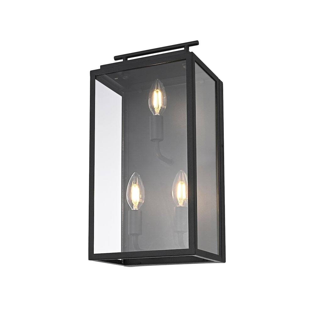 Left. Elegant Lighting - Valentin 8 Inch Outdoor Wall Sconce In Black - Black.