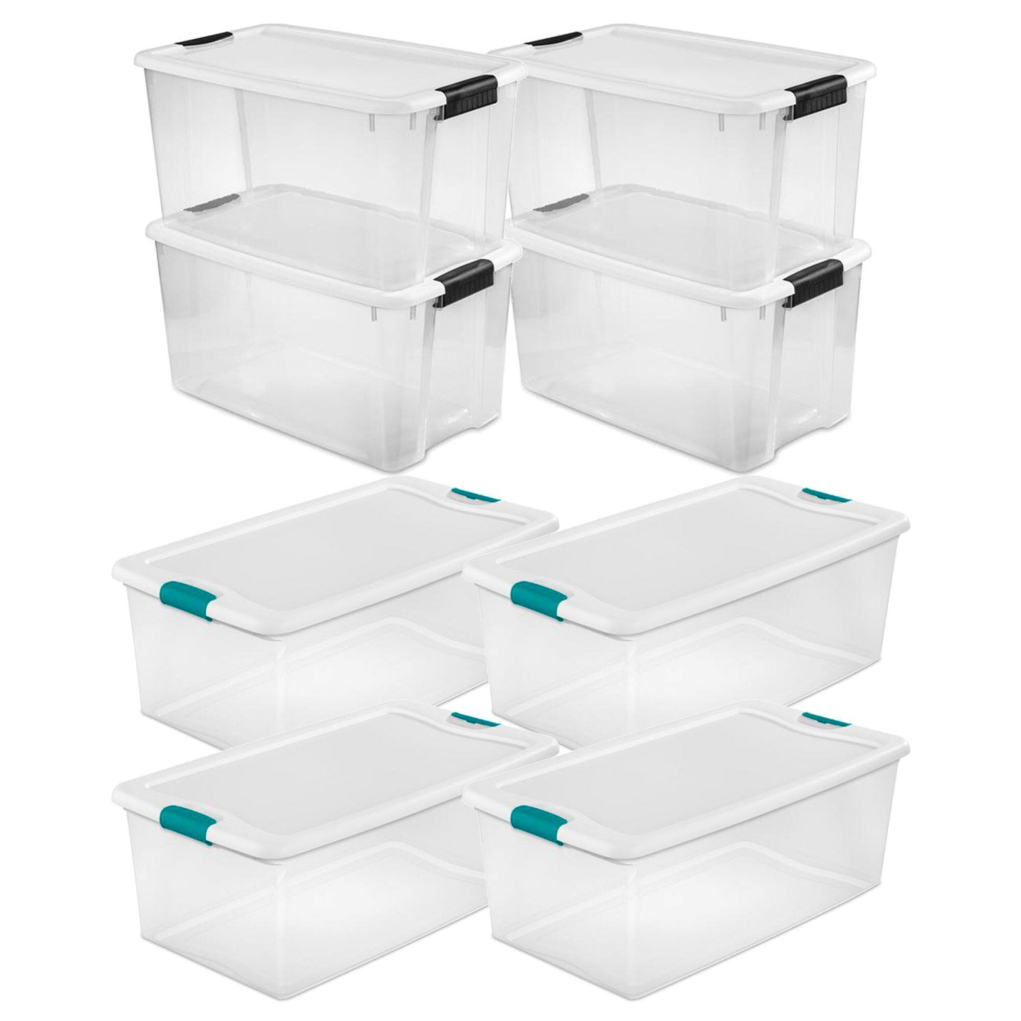 Sterilite - 106 Quart Latching Storage Tote, 4 Pk and 70 Quart Storage Tote, 4 Pk